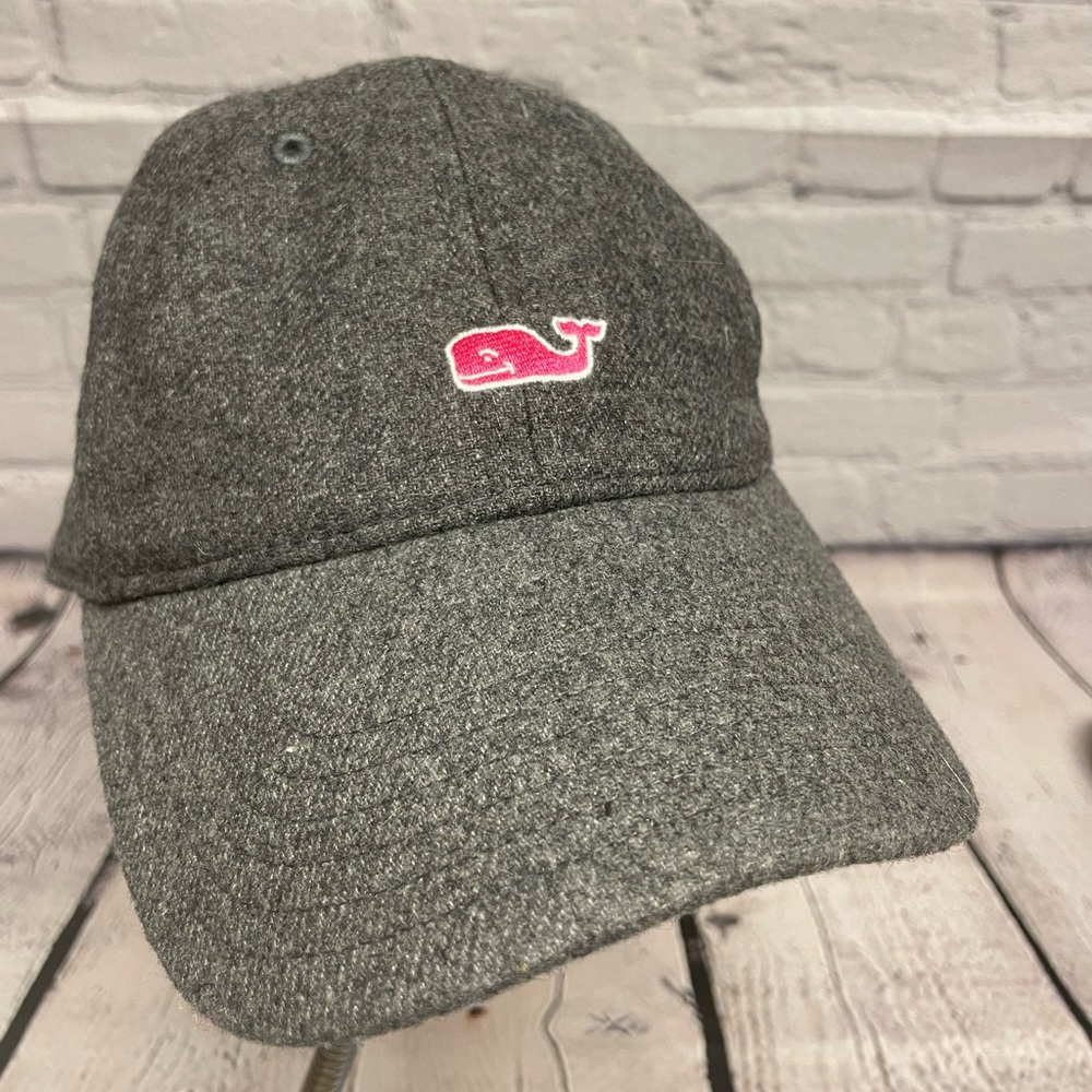 Vineyard Vines Wool Baseball hat with pink whale
